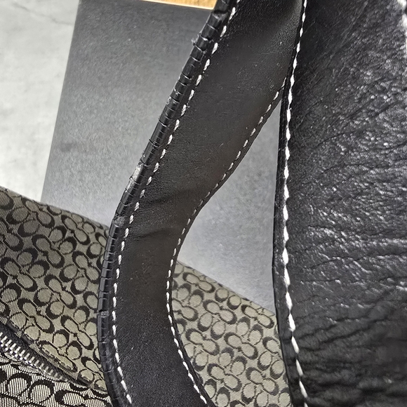 Coach Signature Pattern Shoulder Bag in Black and Tan - Picture 10 of 10